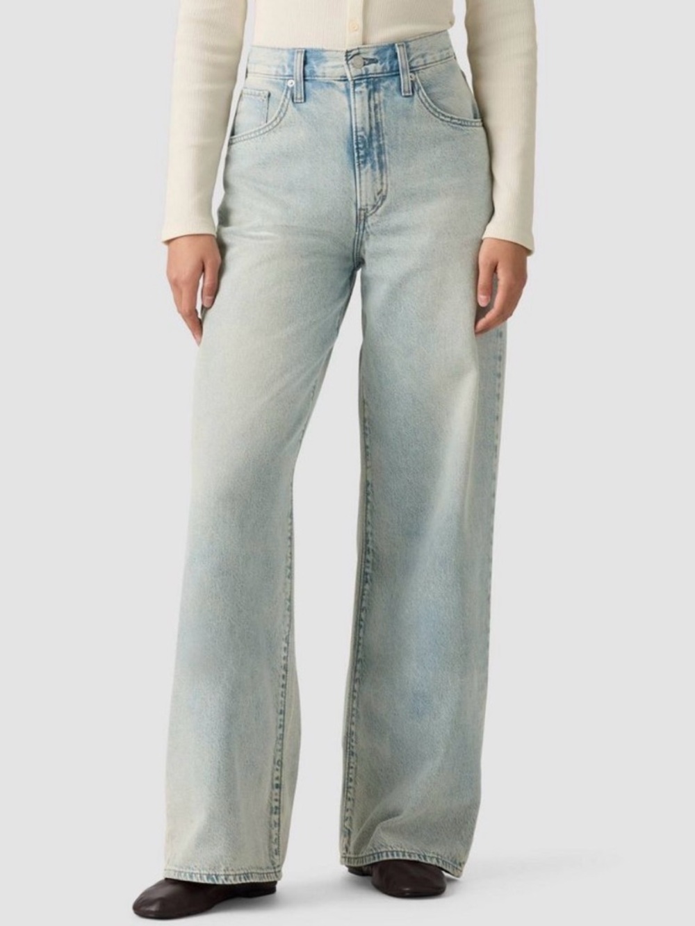 Levi's Light Wash High-Rise Wide Leg Jeans
